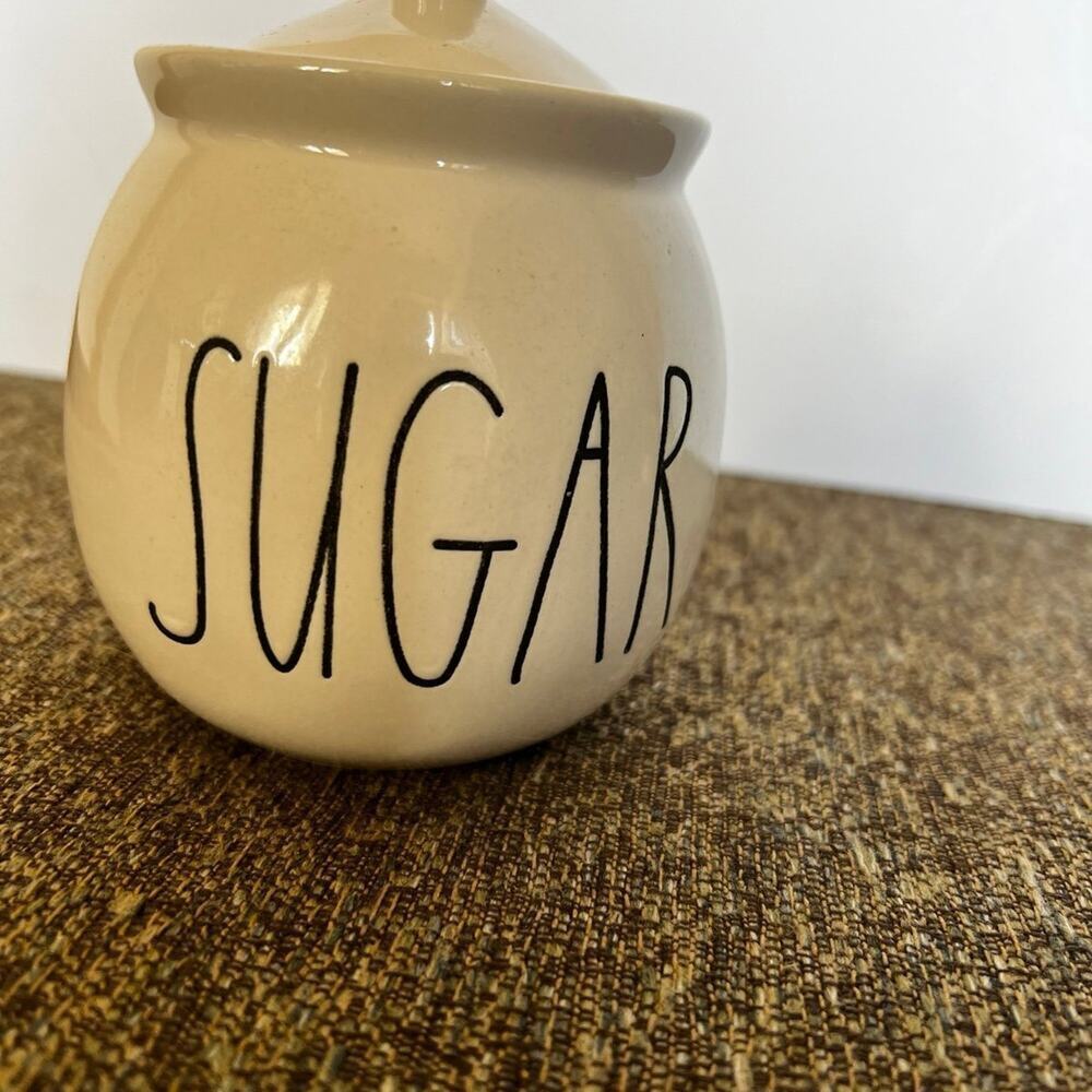 Rae Dunn Ivory Ceramic Sugar Bowl with Cover